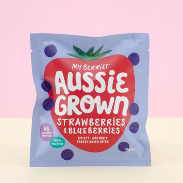 Aussie Grown Freeze Dried Strawberries & Blueberries 14g
